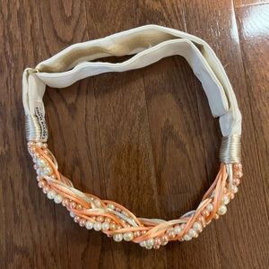 Vintage 1980’s Carolyn Tanner beaded pearl pink white gorgeous handmade belt